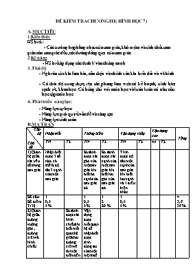Đề kiểm tra chương III (Hình học 7)